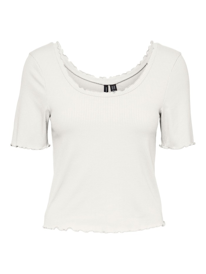 Camiseta Basica Crop-Blanca