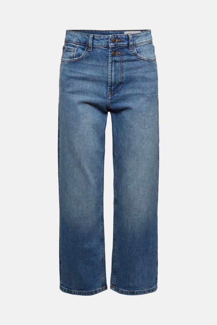 Cotton jeans with a straight leg-Blue