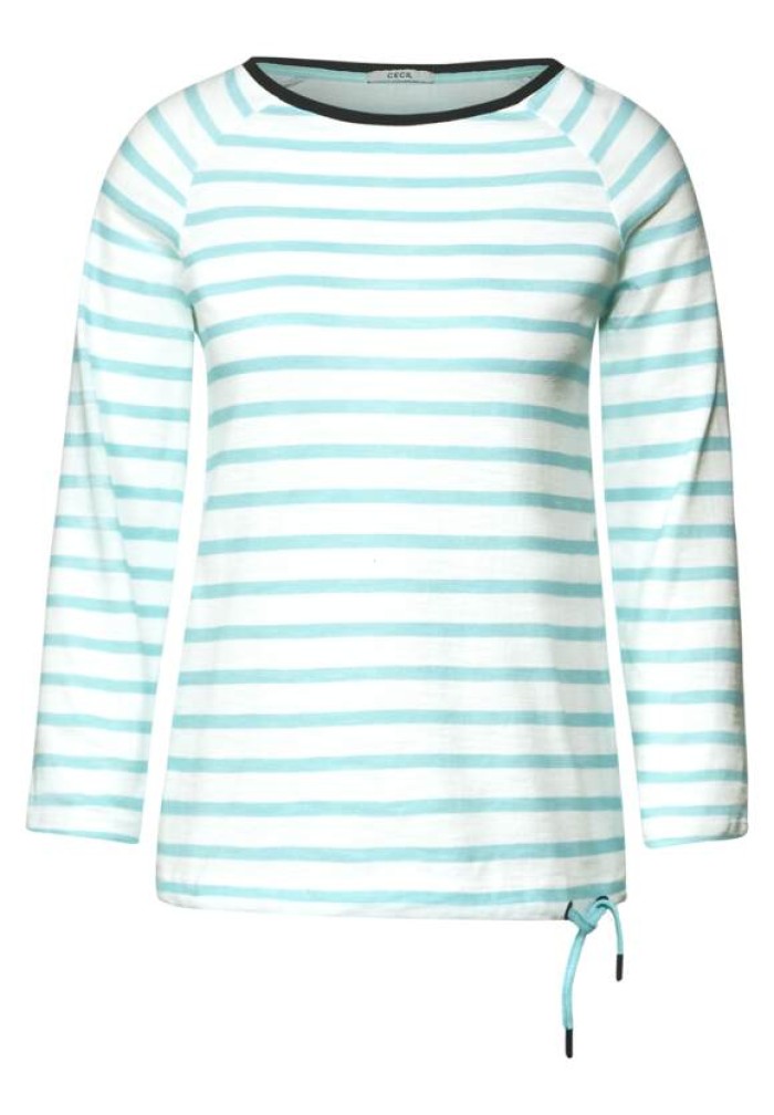 Camisetes rayas Mint- Structure Knit Stripe Shirt