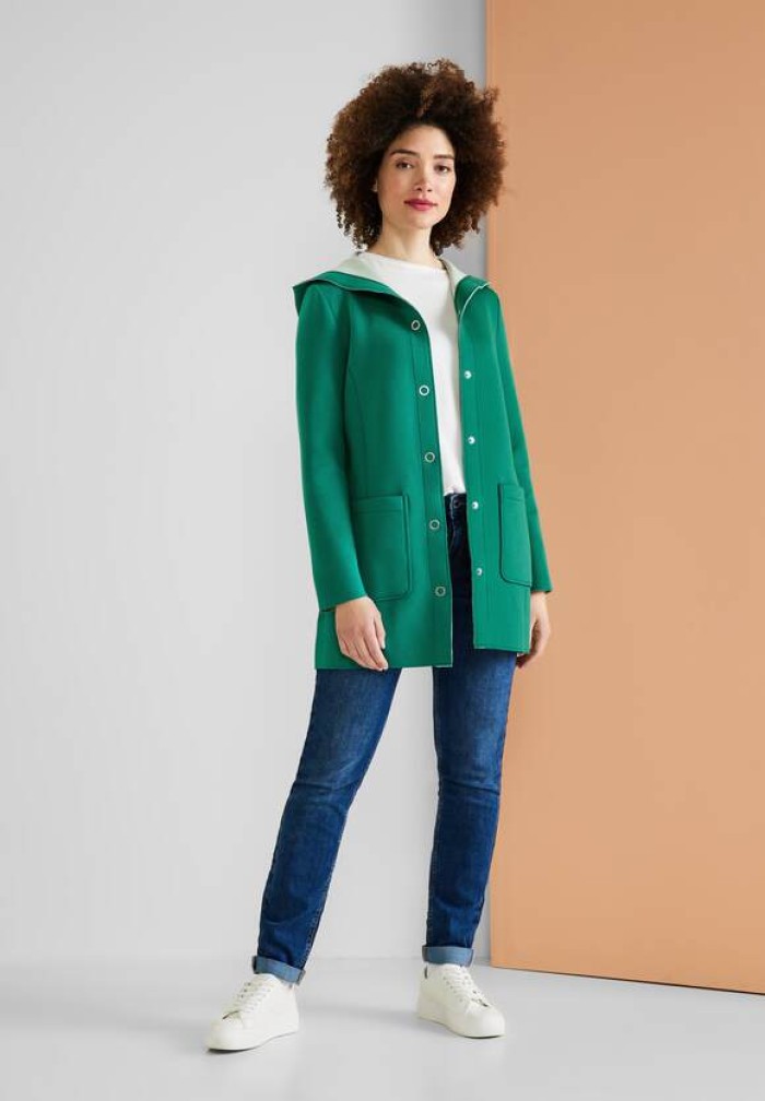Soft doubleface hoody coat- Green