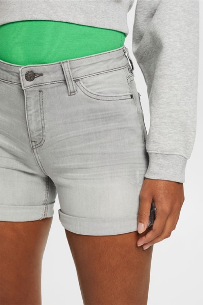 Denim shorts made of organic cotton- clear grey