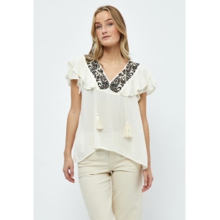 Christa Short Sleeve Embroidery Blouse