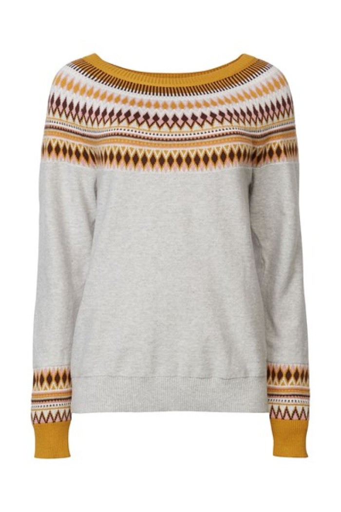 Cotton Jacquard Sweater- Esprit- yellow