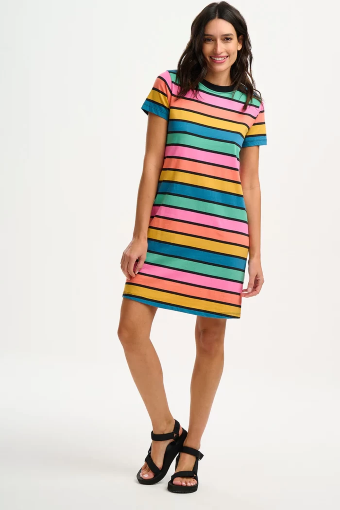 Sia T-shirt Dress - Multi, Beach Hut Stripes
