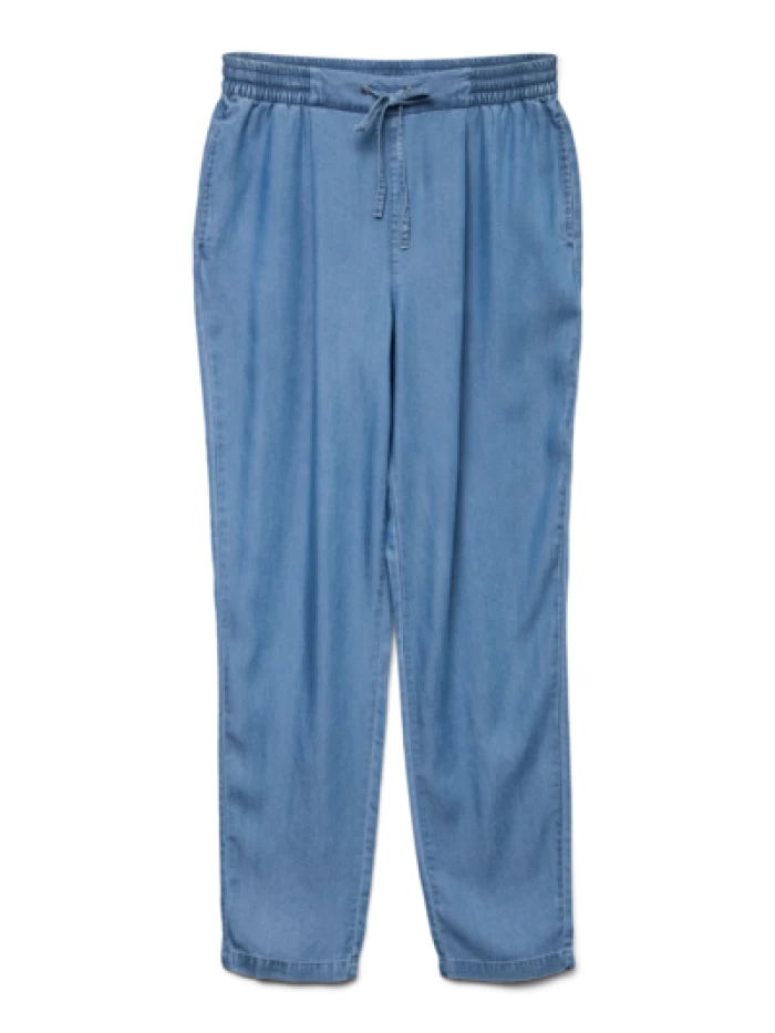 VMHARPER MW TAPERED- pantalon Tencel azul