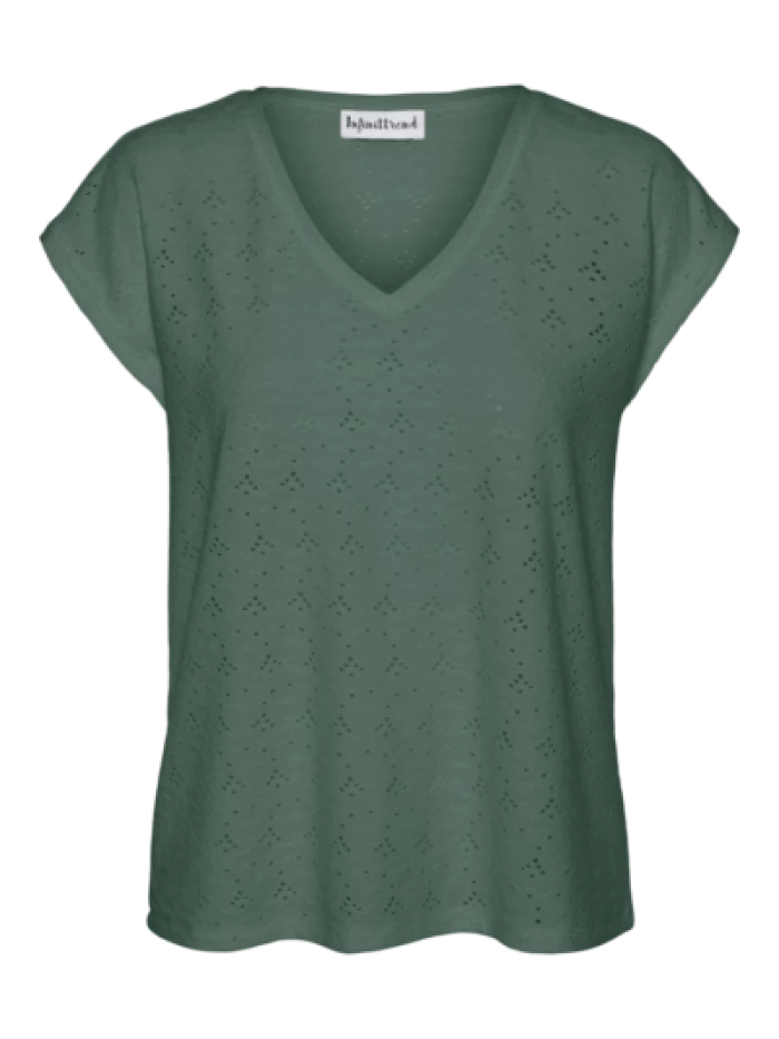 Camiseta basica oversize, calada-verde