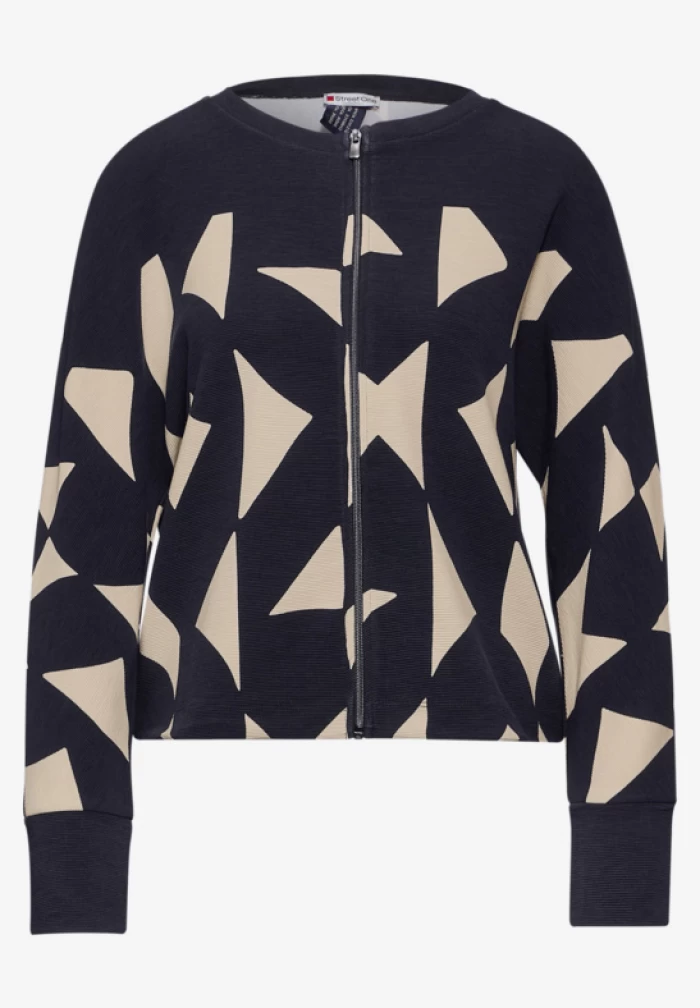 Bomber- printed ottoman jacket w.zipper