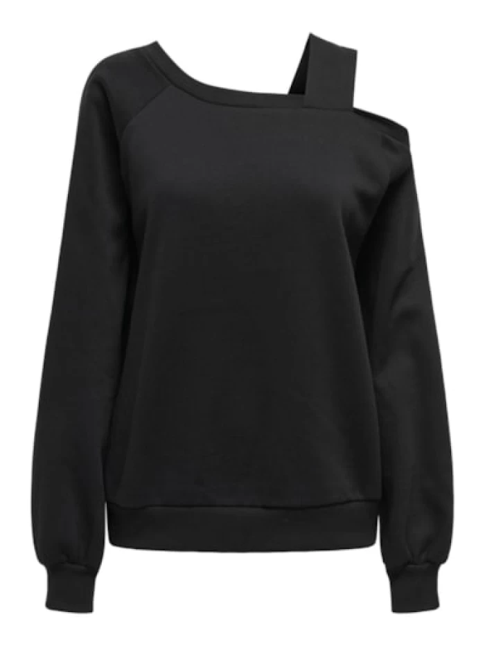 Sudadera hombro descubierto- ONLLARI L/S SHOULDER DETAIL- black