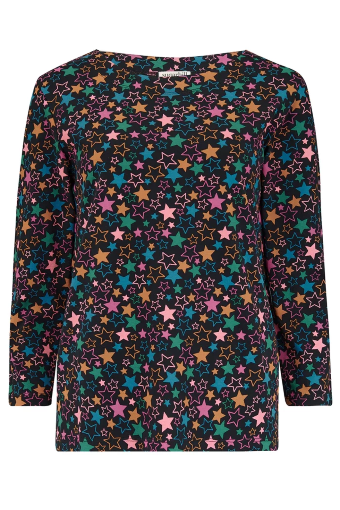 Noor Jersey Top - Black/Multi, Star Cluster