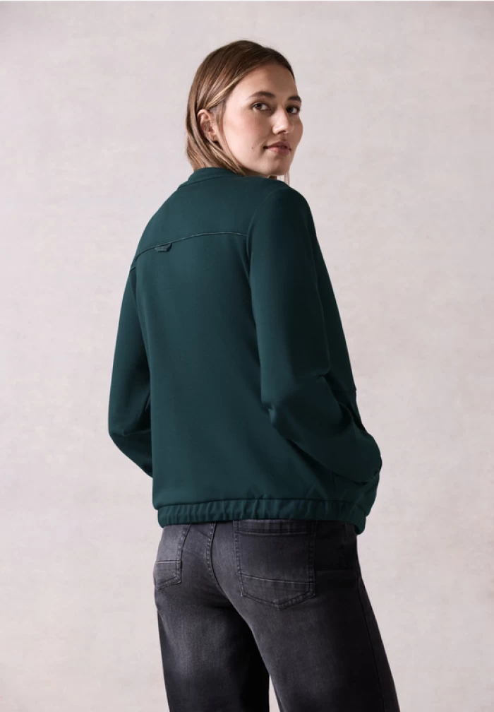 Sweatjacket with Piping- green