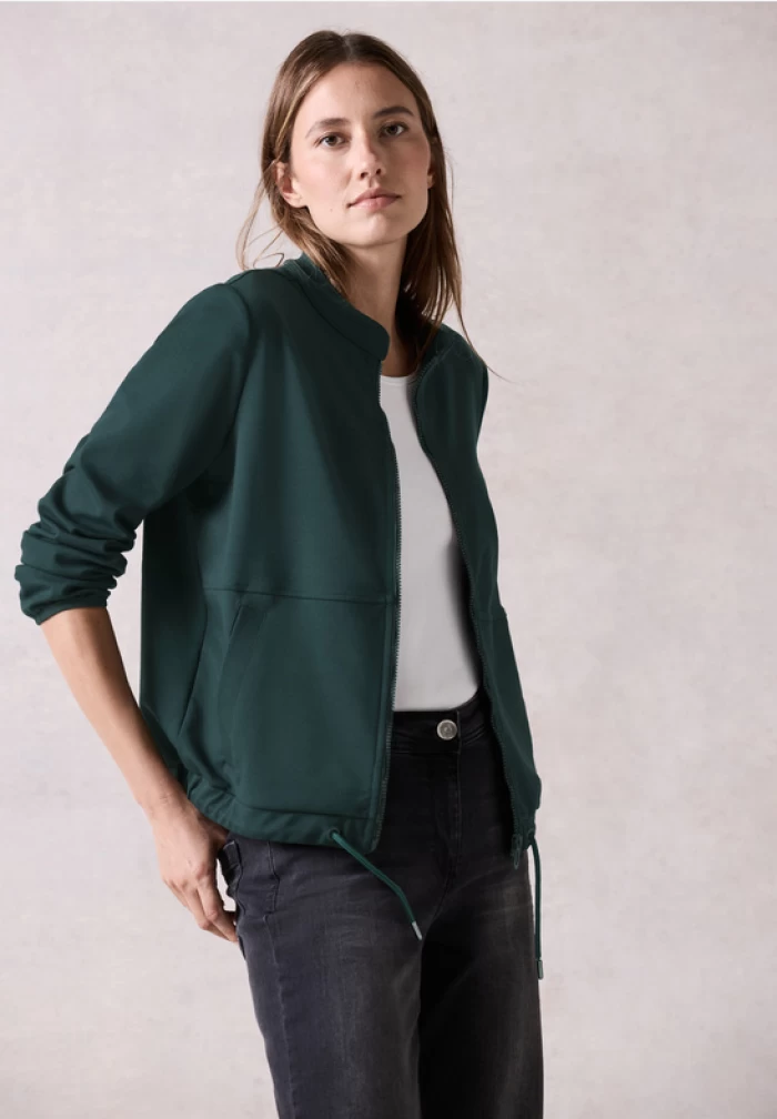 Sweatjacket with Piping- green