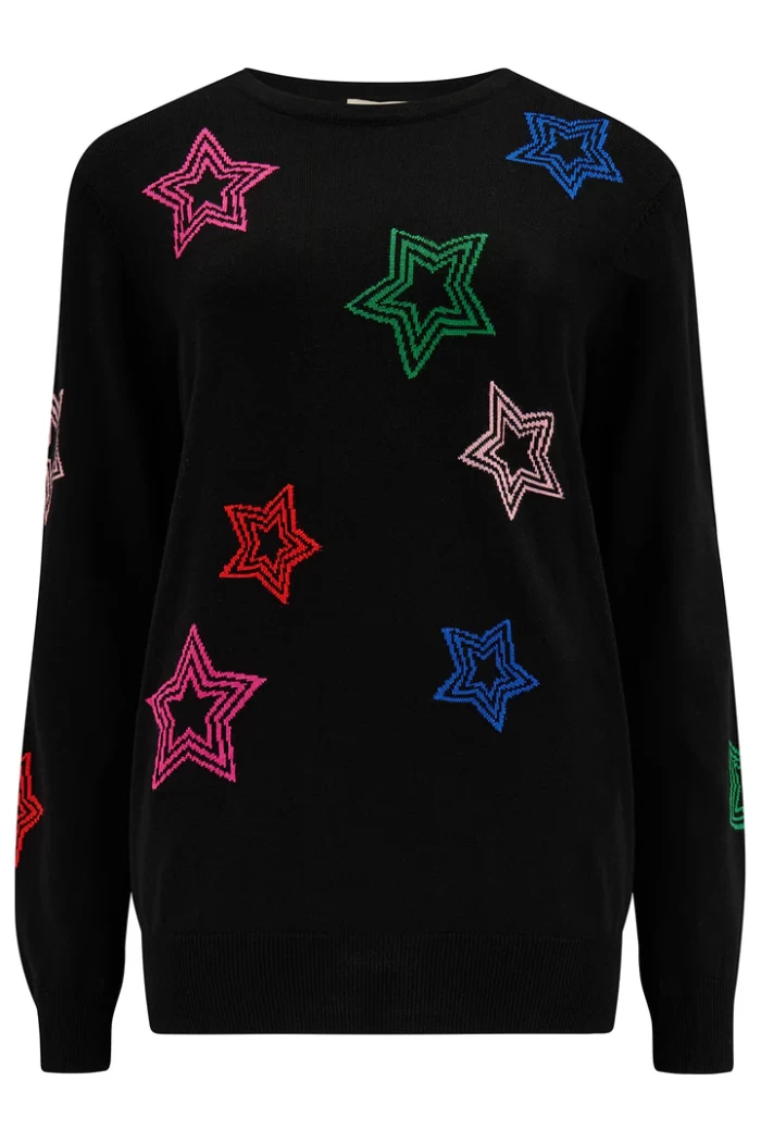 Rita Jumper - Black, Rainbow Stars