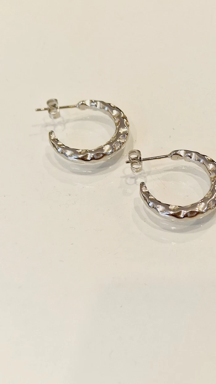 Pendientes half circle acero