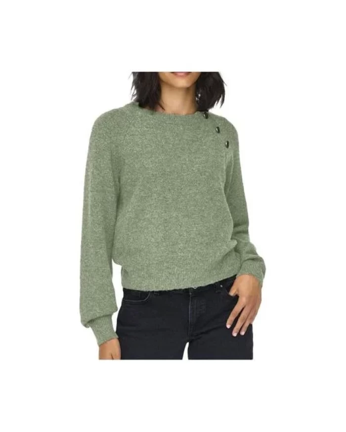 Jersey verde -JDYRUE LIFE L/S BUTTON PULLOVER -green