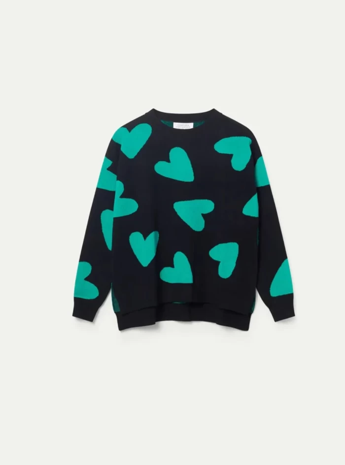 Jersey de corazones verdes- estilo oversize