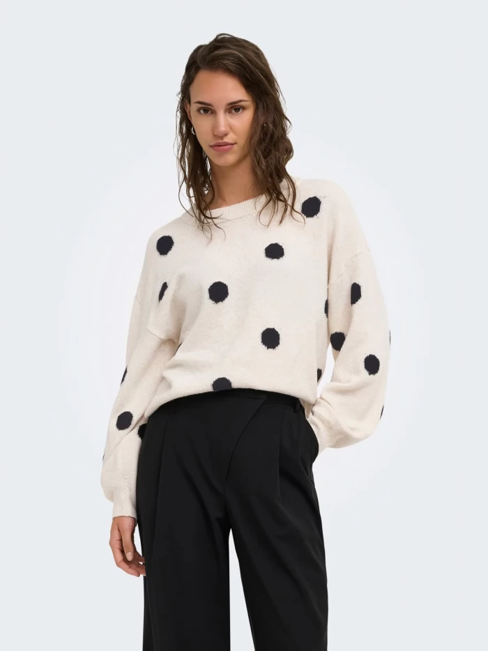 Jersey blanco con lunares negros ONLRICA ONLY
