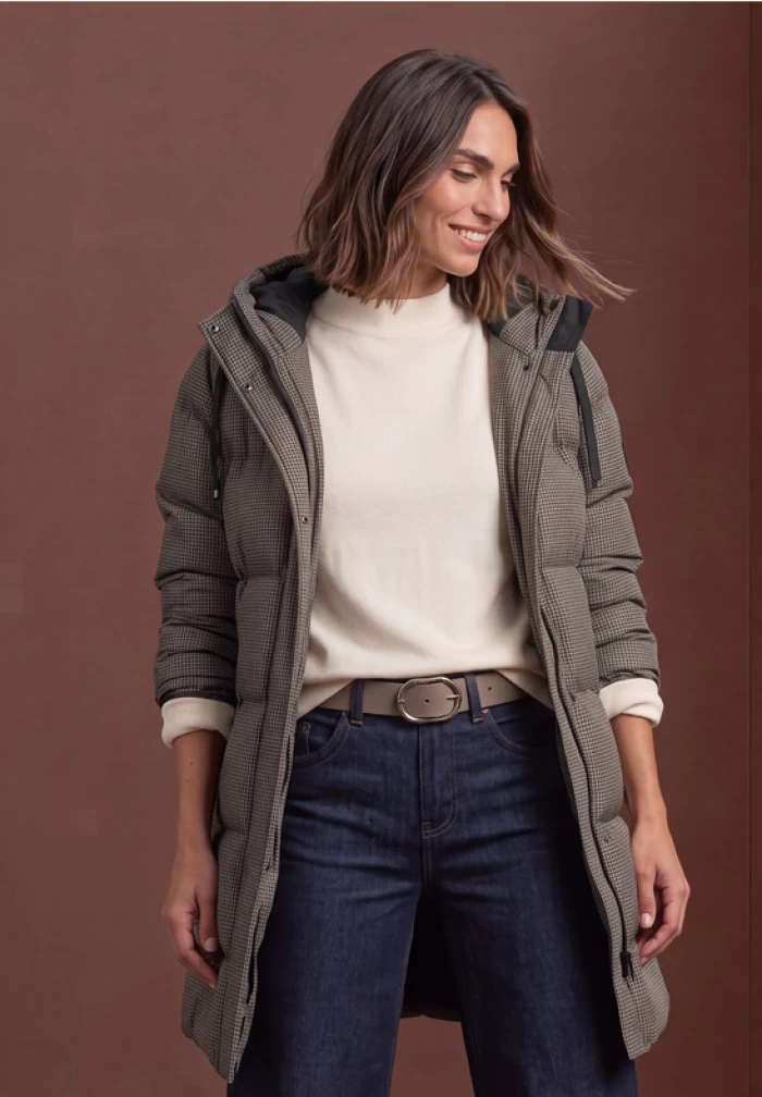 Abrigo acolchado impermeable mini cuadros 202279 STREETONE