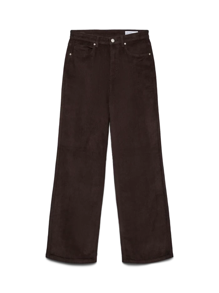 Pantalones rectos de pana en marron chocolate VEROMODA
