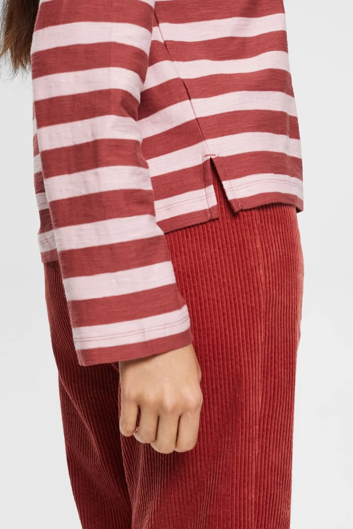 Striped long sleeve top, 100% cotton- TEJA