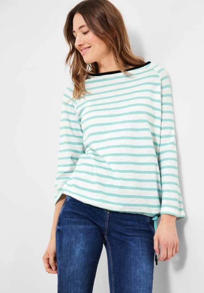 Camisetes rayas Mint- Structure Knit Stripe Shirt